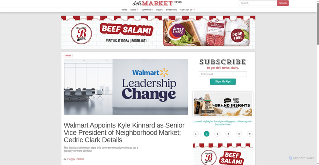 Security scan screenshot of https://www.delimarketnews.com/shop-talk/walmart-appoints-kyle-kinnard-senior-vice-president-neighborhood-market-cedric-clark-details/peggy-packer/wed-03272024-0843/17174