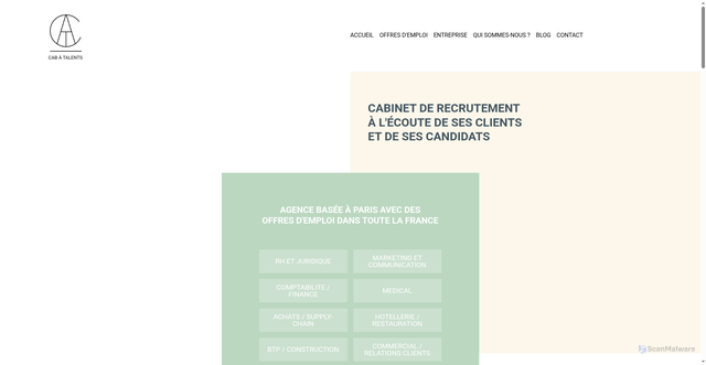 Security scan screenshot of http://www.cabatalents.fr/