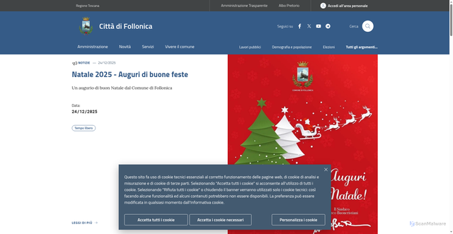 Security scan screenshot of https://www.comune.follonica.gr.it/
