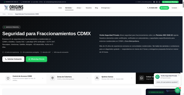 Security scan screenshot of https://seguridad-privada-web.pages.dev/servicios/seguridad-residenciales