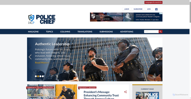 Security scan screenshot of https://www.policechiefmagazine.org/