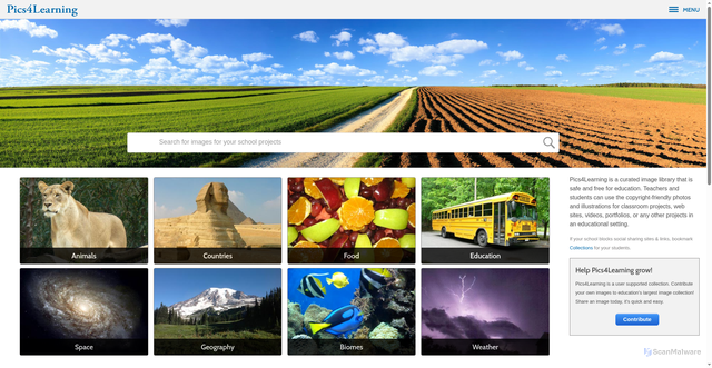 Security scan screenshot of https://www.pics4learning.com