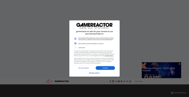 Security scan screenshot of https://www.gamereactor.es/uefa-champions-league-sorteo-en-directo-todos-los-rivales-de-real-madrid-barcelona-liverpool-psg-1492593/