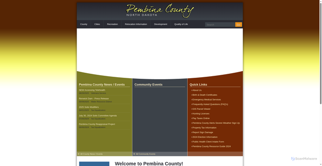 Security scan screenshot of https://pembinacountynd.gov/