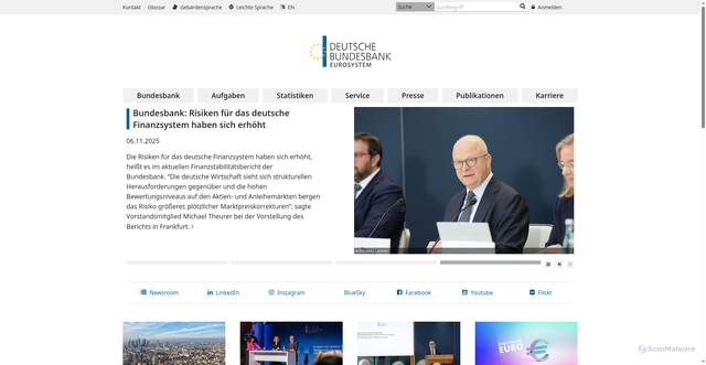 Security scan screenshot of https://www.bundesbank.de/de/