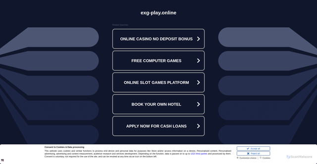 Security scan screenshot of https://exg-play.online