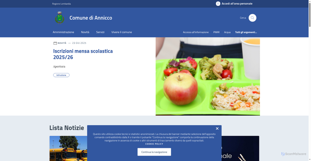 Security scan screenshot of https://comune.annicco.cr.it/