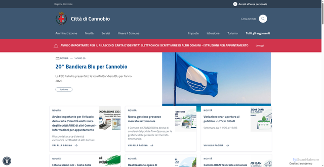 Security scan screenshot of https://www.cannobio.net