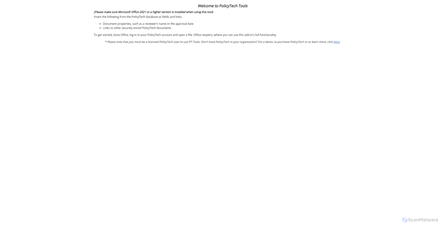 Security scan screenshot of https://addinloader.policytech.com