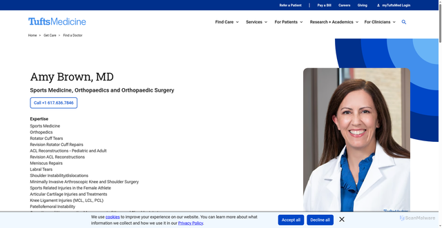 Security scan screenshot of https://www.tuftsmedicine.org/doctor/amy-brown