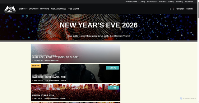 Security scan screenshot of https://dothebay.com/newyearseve