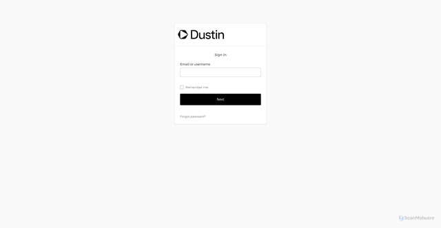 Security scan screenshot of https://login.dustin.eu/