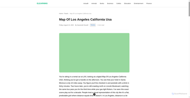 Security scan screenshot of https://elearning.asc.edu.ag/map-los-angeles-california-usa