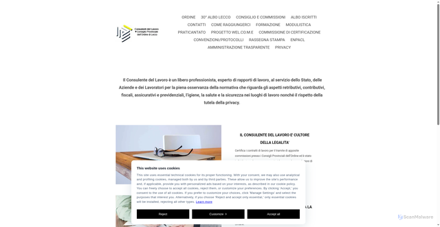 Security scan screenshot of https://www.consulentidellavorolecco.it/