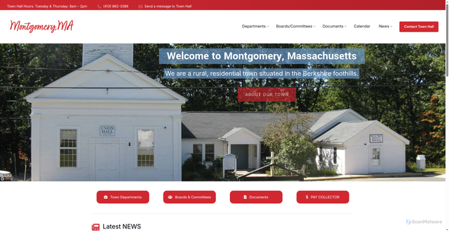 Security scan screenshot of https://montgomeryma.gov/