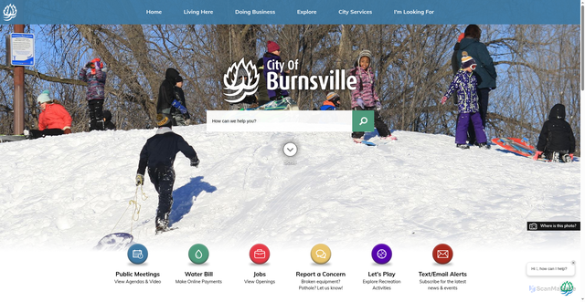 Security scan screenshot of https://burnsvillemn.gov/