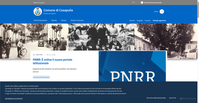 Security scan screenshot of https://www.comune.casapulla.ce.it/