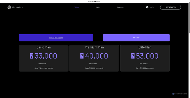 Security scan screenshot of https://webtroniq.wixstudio.com/website/pricing