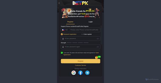 Security scan screenshot of https://555betpk.com