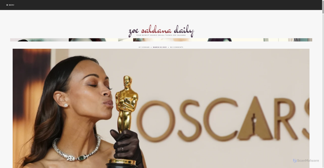 Security scan screenshot of https://zoesaldana.net/