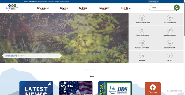 Security scan screenshot of https://dadecounty-ga.gov/
