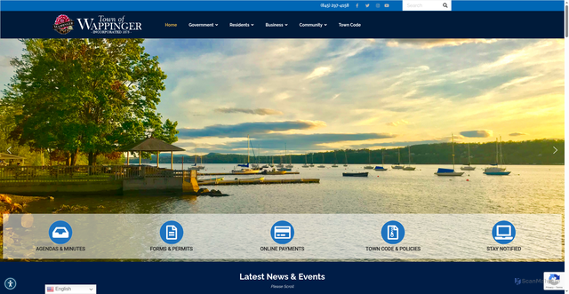 Security scan screenshot of https://townofwappingerny.gov/
