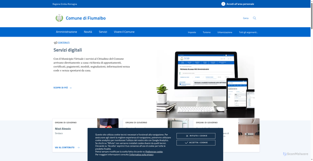 Security scan screenshot of https://www.comune.fiumalbo.mo.it/
