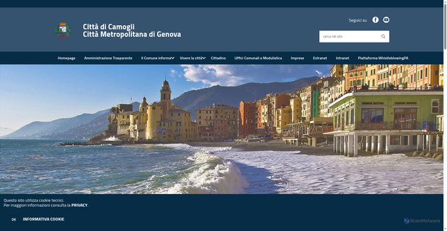 Security scan screenshot of https://www.comune.camogli.ge.it/hh/index.php