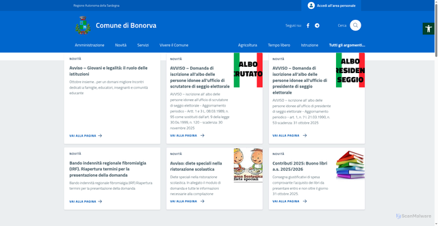 Security scan screenshot of https://www.comune.bonorva.ss.it/