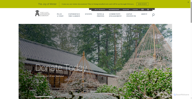 Security scan screenshot of https://japanesegarden.org/