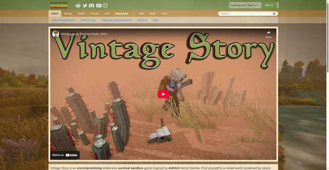 Security scan screenshot of https://vintagestory.at