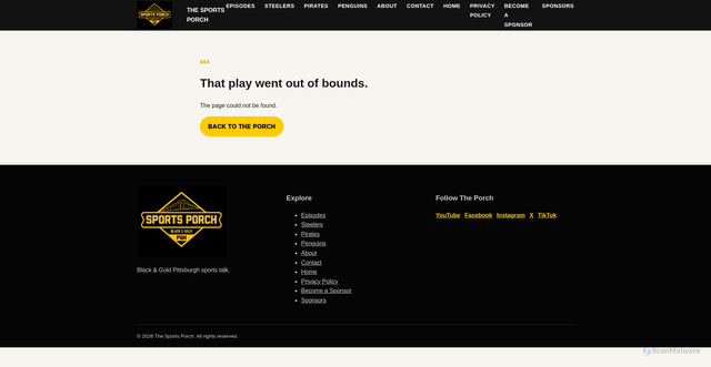 Security scan screenshot of https://www.theporchislive.com/blog/the-career-of-ben-roethlisberger/