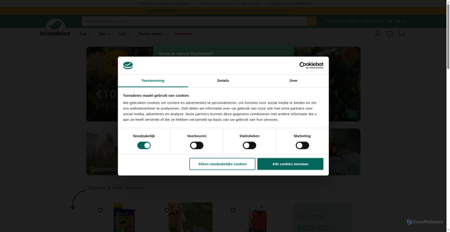 Security scan screenshot of https://www.tuinadvies.nl