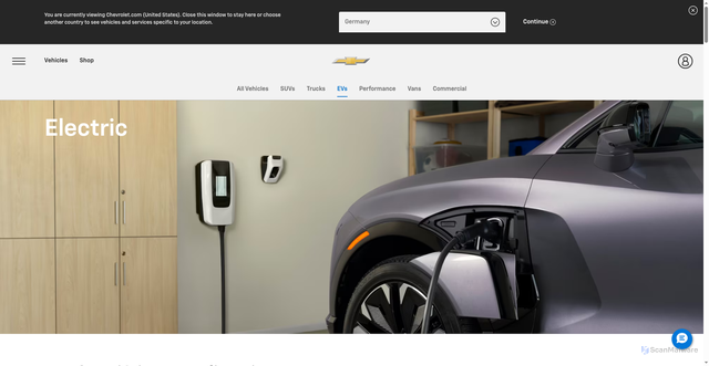 Security scan screenshot of https://www.chevrolet.com/electric/lineup