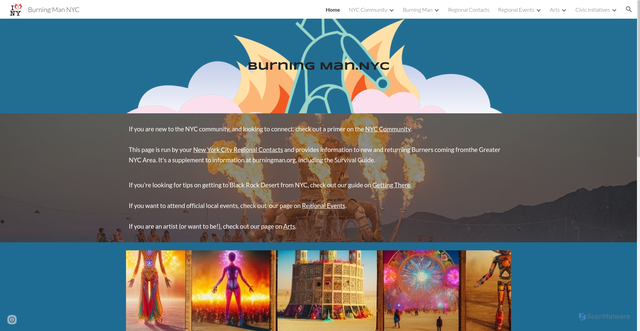 Security scan screenshot of https://burningman.nyc/