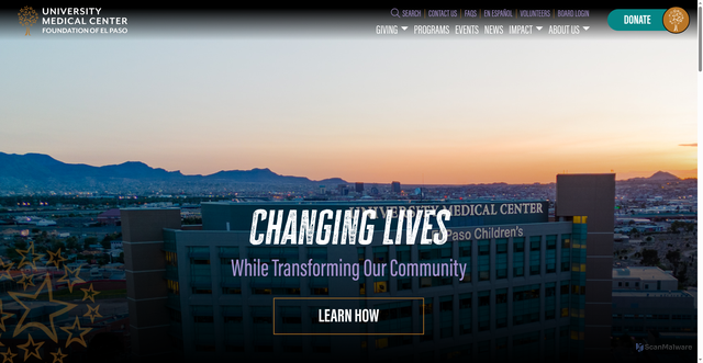Security scan screenshot of https://umcfoundationelpaso.org