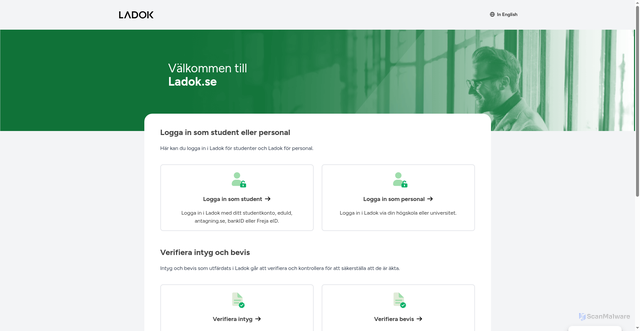 Security scan screenshot of https://ladok.se