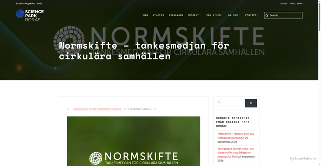 Security scan screenshot of https://normskifte.se