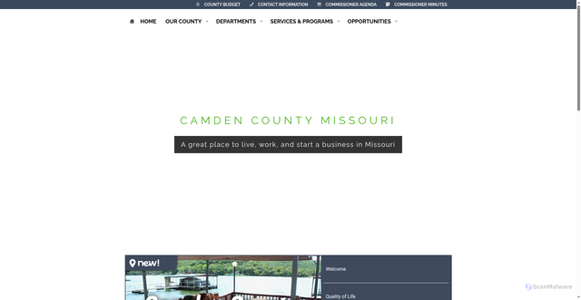 Security scan screenshot of https://camdencountymo.gov/