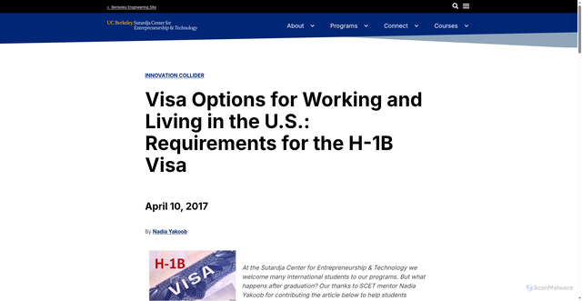 Security scan screenshot of https://scet.berkeley.edu/visa-options-working-living-u-s-requirements-h-1b-visa/
