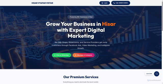 Security scan screenshot of http://hisar-vyapar-vistar.pages.dev/
