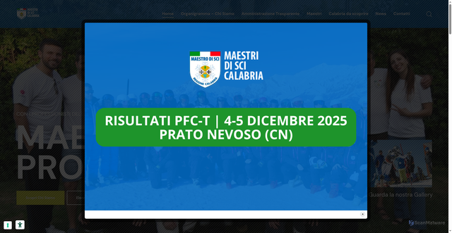 Security scan screenshot of https://www.maestriscicalabria.it/