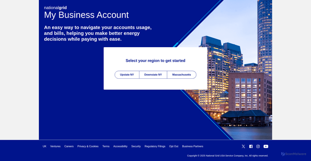 Security scan screenshot of https://accountmanager.nationalgrid.com/mybusinessaccount/