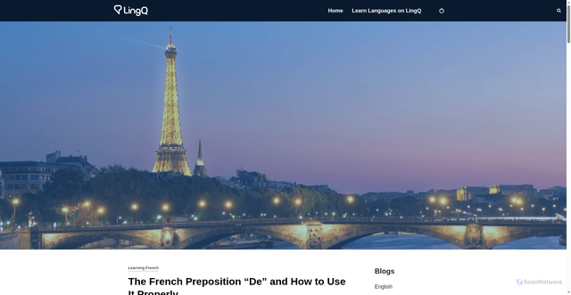 Security scan screenshot of https://www.lingq.com/blog/the-french-preposition-de/