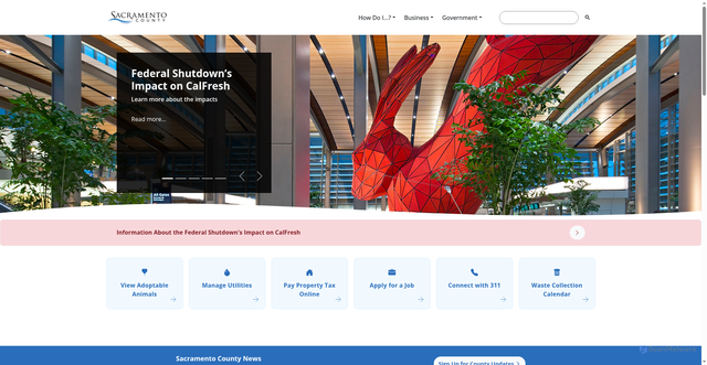 Security scan screenshot of http://www.saccounty.gov/