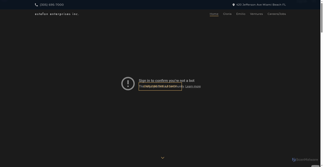 Security scan screenshot of https://www.estefan.com/