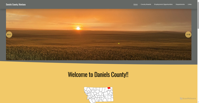 Security scan screenshot of https://www.danielscountymt.gov/