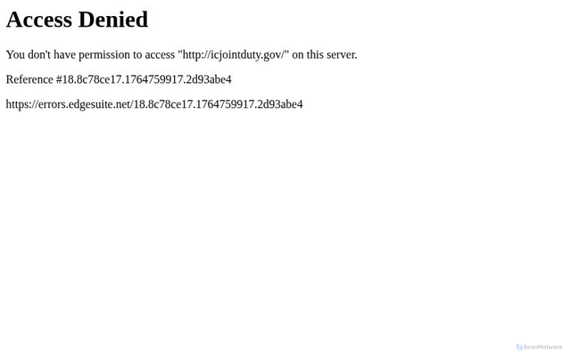 Security scan screenshot of https://icjointduty.gov/