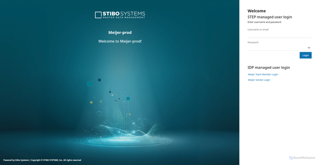 Security scan screenshot of https://meijer-prod-step.mdm.stibosystems.com