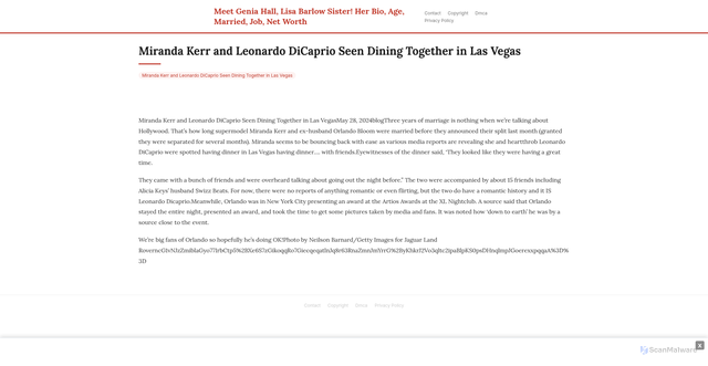 Security scan screenshot of https://heartrepublichugo-km728123r7.edgeone.app/1496-miranda-kerr-and-leonardo-dicaprio-seen-dining-together-in-las-vegas.html